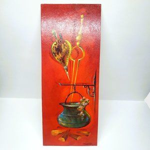 Vtg Frans Van Iamsweerde Heirloom MCM Vibrant Art Board Lithograph Print 15"x6"